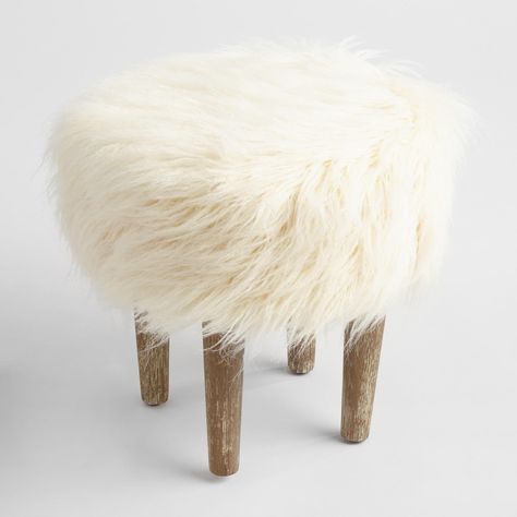 A simple DIY Fur bench is perfect for when the air starts to turn crisp. Use this tutorial to make one for yourself or shop the picks that I've rounded up. Wool Shag Rug, Fur Stool, Affordable Living Room Furniture, Furniture Sofa Set, Teen Girl Bedroom, Old Chairs, Boho Living, Affordable Home Decor