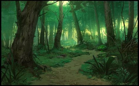 Green Forest by UnidColor on DeviantArt Episode Backgrounds, Heroic Fantasy, Landscape Concept, Fantasy Forest, Forest Painting, Fantasy Places, Forest Art, Fantasy Art Landscapes, Environment Concept Art