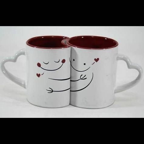 General Gift Ideas, Mug Ideas, Cake Mug, Couples Coffee Mugs, Pretty Tea Cups, Painted Mugs, Valentines Mugs, Couple Mugs, Coffee Cup Set