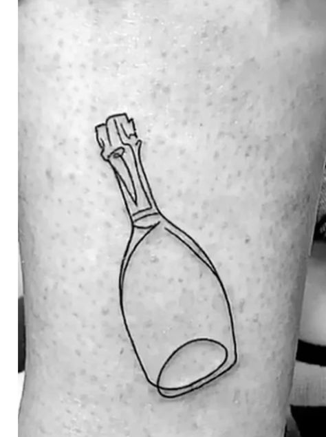 Prosecco Bottle Tattoo, Champagne Cork Tattoo, Champagne Tattoo Ideas, Champagne Bottle Tattoo, Prosecco Tattoo, French Tattoo Ideas, Champagne Tattoo, Memories Tattoo, Flute Tattoo