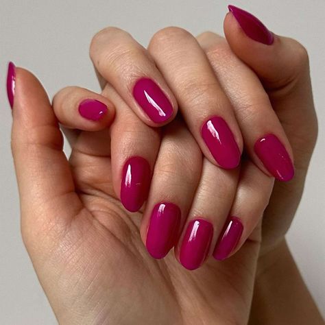 Ruby Pink Nails, Strawberry Nail Color, Deep Raspberry Nails, Raspberry Pedicure, Pink Red Nail Polish, Cranberry Pink Nails, Magenta Red Nails, Berry Colour Nails, Maroon Pink Nails