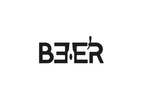 Typographic Logos, Beer Logo Design, Beer Drawing, Beer Graphic Design, Craft Beer Bar, Wine Logo, Typographic Logo Design, Typo Logo, Beer Logo