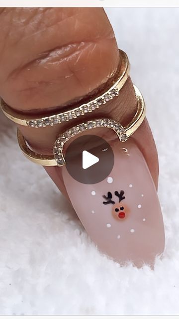 Reindeer Nails, Nail Tutorial Videos, Red Nose Reindeer, Viral Reels, Winter Nail Art, Rudolph The Red, Red Nose, Red Nosed Reindeer, Xmas Nails