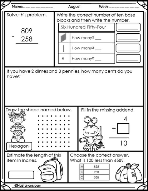 Download this FREE Back To school math worksheet 2nd Grade and use it as Back To School math activities for kids! Daily math review 2nd grade is perfect for Spiral Math Homework, Spiral Review Math Morning Work, Warm-Ups, or even Math Center Activities. These no preparation worksheets are aligned with common core standards second grade! Fun for students and print and go for teachers 2nd Grade Math Checklist, Back To School Math Activities, 2nd Grade Back To School, Mental Maths, Math Spiral Review, Math Morning Work, Spiral Math, Math Textbook, Creative Math