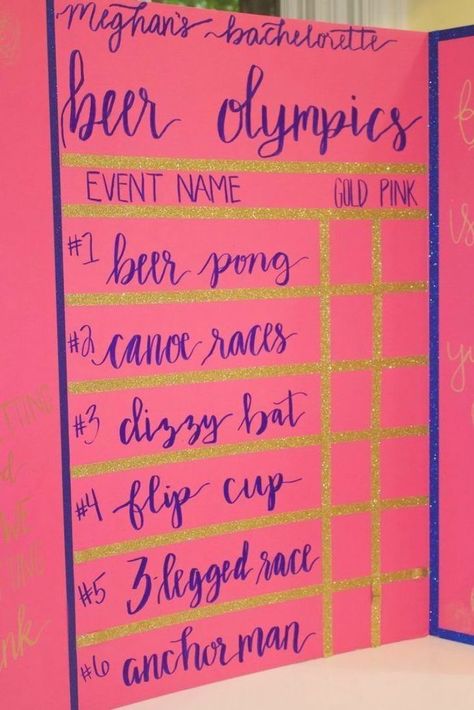 Party Ideas College, Beer Olympics Party, Beer Olympics Games, 21st Birthday Games, Bachelorette Party Activities, Beer Olympics, Beer Olympic, Drinking Games For Parties, Olympic Party