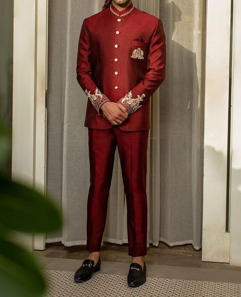 MAROON JODHPURI SUIT, groom engagement dress, indian groom wedding dress, men reception dress, maroon prince coat, wedding suit red Prince Coat For Men Wedding, Prince Coat Wedding Pakistani, Prince Coat Wedding Pakistani Men, Prince Coat For Men, Prince Suit, Maroon Outfit, Jodhpuri Suit, Prince Coat, Groom Wedding Dress