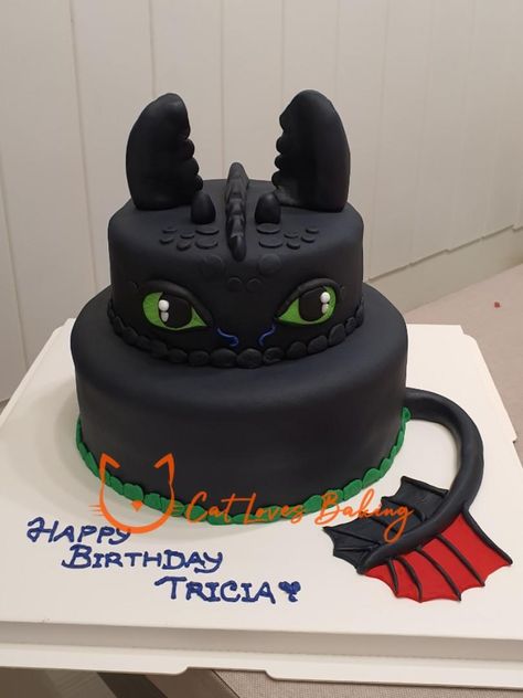 Carousell - Snap to List, Chat to Buy Toothless Cake How To Train Your Dragon, Night Fury Cake, Toothless Cake Ideas, Httyd Wedding Theme, How To Train Your Dragon Cake, Httyd Cake, Unique Cake Designs Creative, Toothless Cake, Cake Dragon