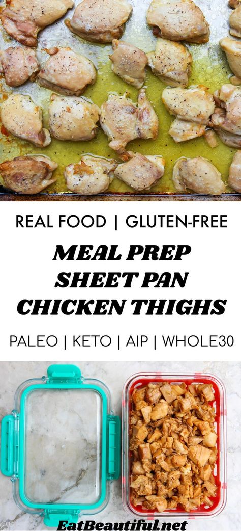 Meal Prep Chicken Thigh Recipes, Chicken Thigh Lunch Meal Prep, Easy Chicken Thigh Meal Prep, Boneless Skinless Chicken Thigh Meal Prep, Meal Prep With Chicken Thighs, Macro Friendly Chicken Thigh Recipes, Aip Chicken Thighs, Whole 30 Chicken Thighs, Meal Prep Chicken Thighs