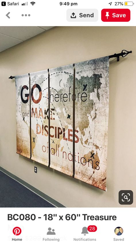 Missions Wall Display, Missions Wall Church, Church Missions Wall Display, Welcome Center Church Ideas, Pastor Office Decor Ideas, Church Lobby Design Foyers, Church Entryway Decor, Church Foyer Ideas Lobbies, Church Entryway