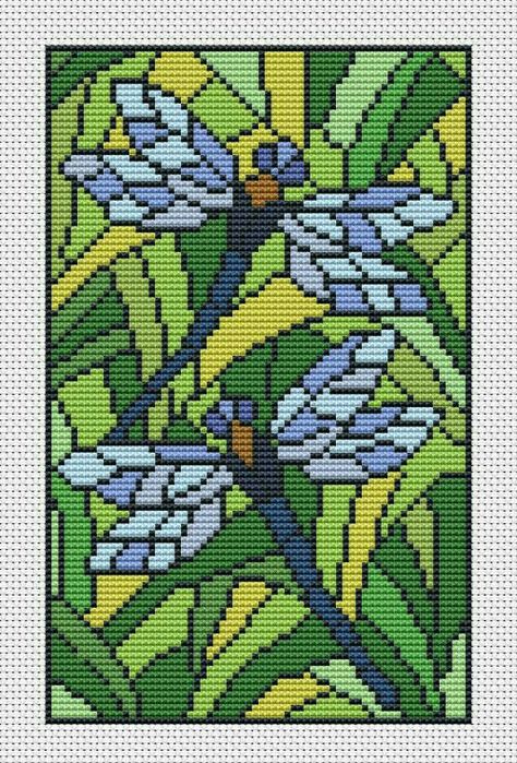 Free Flower Cross Stitch, Bead Tapestry, Dragonfly Cross Stitch, Pixel Grid, Xstitch Patterns, Tapestry Crochet Patterns, Pola Kristik, Pola Sulam, Pixel Pattern