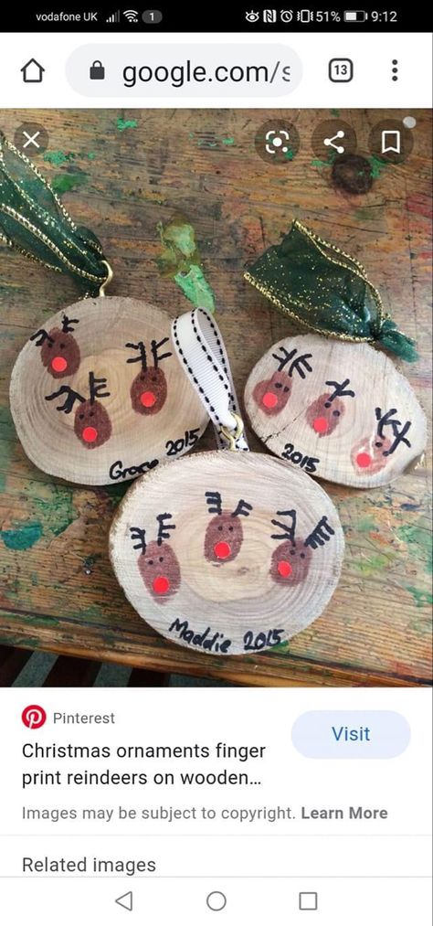 Wood Ornaments Diy Tree Slices Kids, Parent Holiday Gifts, Wooden Ornaments Diy, Thumbprint Crafts, School Christmas Gifts, Ornaments Diy Kids, Prek Crafts, Christmas Preschool, Diy Christmas Ornaments Easy