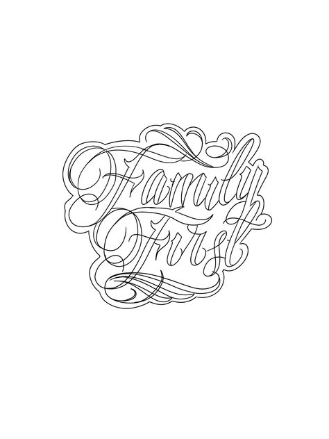 No Family Tattoo, Family Hand Tattoos For Men, Family Neck Tattoo, Family First Tattoo Designs, Family Quotes Tattoo, Family Lettering Tattoo Design, Family Hand Tattoo, Family Over Everything Tattoo, Word Tattoo Designs