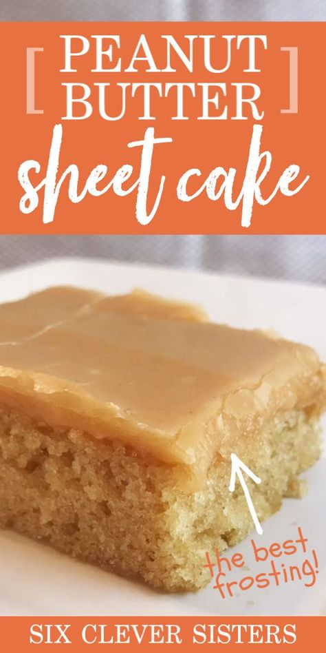 Peanut Butter Sheet Cake Recipe, Dessert To Feed A Crowd, Peanut Butter Sheet Cake, Sheet Cake Recipe, Authentic Mexican Recipes, Dessert Parfait, Bbq Picnic, Torte Cupcake, Peanut Butter Cake