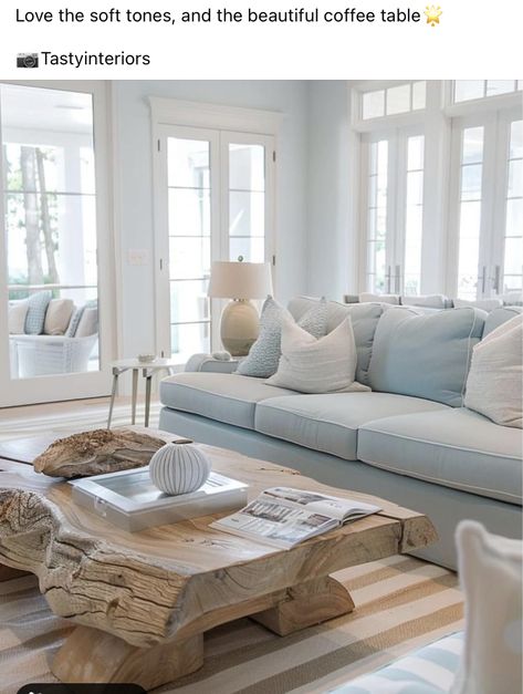 Coastal Living Room Carpet, Chic Coastal Living Room, Savannah Interior Design, Cozy Coastal Living Room Beach, Living Room Inspiration Coastal, Beach Style Home Decor, Coastal Leather Couch, Cape Style Home Interior, Seaside Living Room