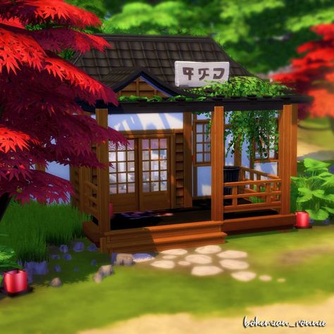 Mt Komorebi, Home The Sims 4, Sims 4 Speed Build, Japanese Shrine, Home Gallery, Starter Home, Sims 4 Houses, Japanese House, Mini House