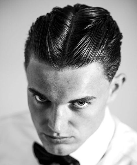 Slicked Hair Men, Mens 50s Hairstyles, 1920s Mens Hair, 1920 Hairstyles, Party Moodboard, 1920s Hairstyles, 1920 Men, Midsummers Night, 20s Hair