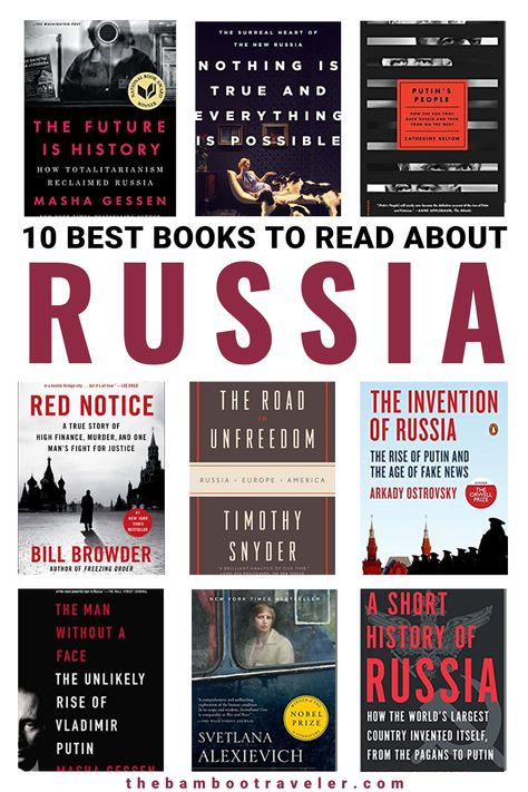 Best books to read on Russia | Books on Putin | Best books for book club | 80 books around the world | books to spark wanderlust | Russian history | Russian culture Books For Book Club, Best History Books, Russian Literature, Easy Books, Unread Books, Russian History, Recommended Books To Read, Dark Romance Books, Writing Dialogue