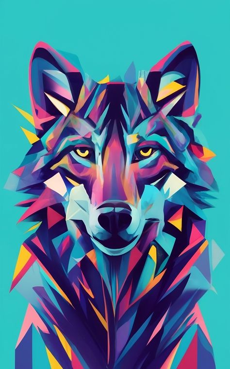 Geometric Wolf, colorful and vibrant Wallpapers - 4k iPhone & Android Animal Wallpapers, Geometric Wolf, Tooling Patterns, Animal Wallpaper, Wallpapers, Iphone, Animals, Pattern, Color