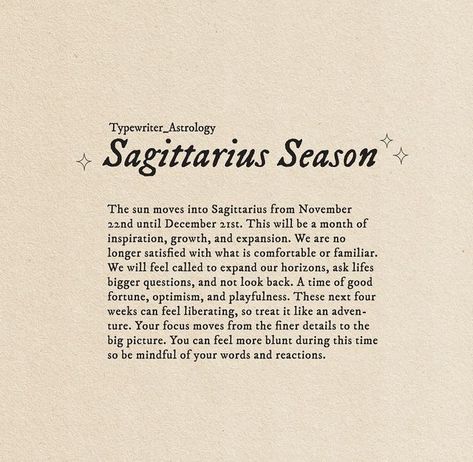 Typewriter Astrology, Saggitarius Season, Sag Szn, Sag Season, Capricorn Vibes, Astrology Sagittarius, Sagittarius Sun, Sagittarius Season, Sagittarius Quotes