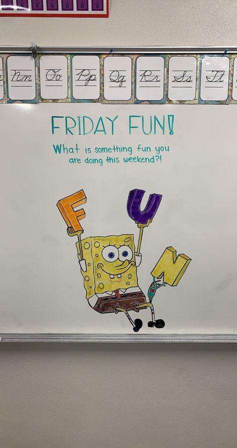 Fun Friday Morning Message, Friday Fun Day Activities Classroom, Friday Board Prompt, Friday Question Of The Day Classroom, Friday Writing Prompts, Morning Message Classroom, Friday Whiteboard Message, Friday Whiteboard Prompt, Friday Prompts