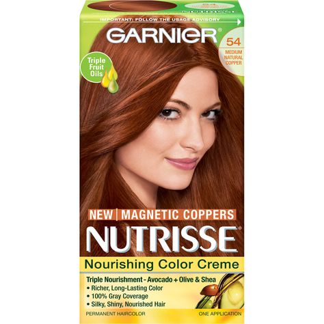 Copper Hair Dye, Brown Hair Colour, Copper Brown Hair Color, Garnier Hair Color, Medium Brown Hair Color, Copper Brown Hair, Buttery Blonde, Best Hair Dye, Medium Hair Color