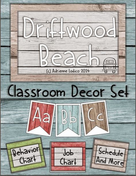 Beach Camping Ideas, Beach Classroom, Beach Theme Classroom, Ocean Classroom, Beach Decorations, Ocean Theme Classroom, Class Theme, Classroom Calendar, Driftwood Beach