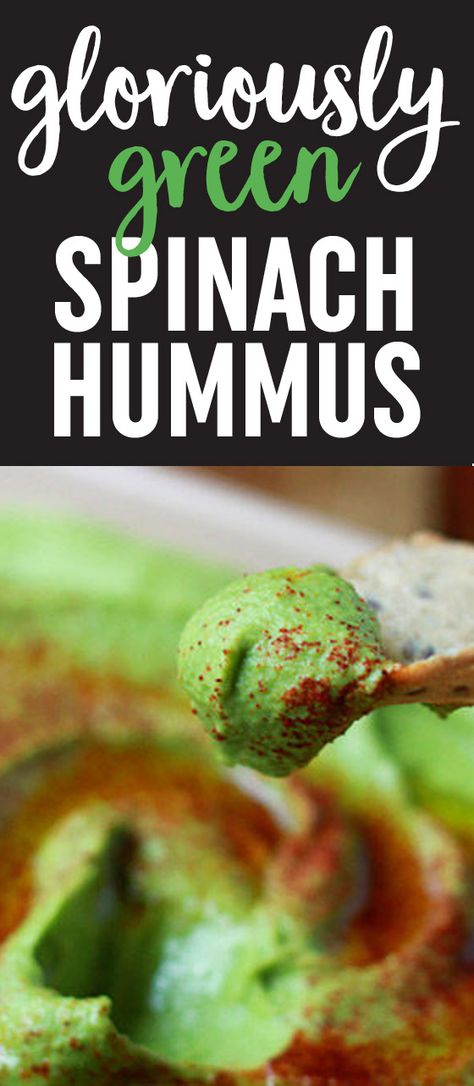 This Gloriously Green Spinach Hummus recipe tastes like classic hummus, but it boasts a boost of nutrients - and a pretty color too. Spinach Hummus Recipe, Spinach Hummus, Classic Hummus, Hummus Recipes, Vegan Snack Recipes, Wfpb Recipes, Creative Snacks, Healthy Dips, Homemade Hummus