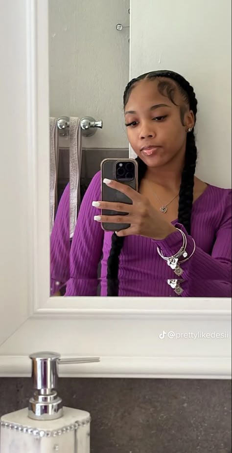 School Braids Hairstyles, Back To School Braids, 2 Braids With Weave, 2022 Hairstyles, School Braids, Hair Braid Patterns, Hairstyles Box Braids, College Hairstyles, Two Braid Hairstyles