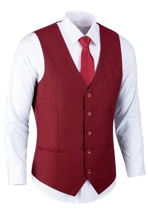 PRICES MAY VARY. 70% Polyester, 30% Viscose Imported Button closure Dry Clean Only Package Including: Men's Suit Vest*1 Pcs. This suit vest can be matched with Necktie/Bow-tie/Shirt/Suit/Tuxedo/Suit Pants/Leather Shoes, make you look stylish,and handsome. Material: 70% Polyester, 30% Viscose. This men's suit vest is well made with high quality material, soft lightweight and durable . No fading, no distortion, not wrinkle and uneasy to pilling. Design: This stylish men's suit waistcoat is designe Dress Suit Vest, Stylish Mens Suits, Bow Tie Shirt, Suit Tuxedo, Model Gamis, Mens Suit Vest, Dress Vest, Suit Waistcoat, Vest Waistcoat