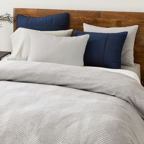 Modern Geo Duvet Cover & Shams | West Elm Modern Duvet Covers, Beautiful Bed, Pearl Gray, Organic Cotton Duvet Cover, Quilted Sham, Soft Bedding, Cotton Duvet Cover, Beautiful Bedding, King Duvet