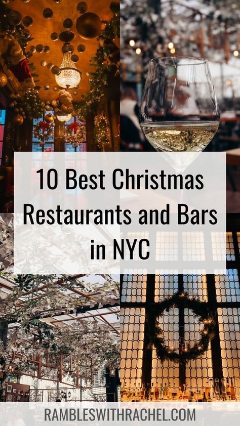 Christmas Restaurants Nyc, New York Christmas Restaurants, Best Restaurants In Nyc At Christmas, New York City Christmas Itinerary, Nyc Christmas Restaurants, Hudson Yards Nyc Christmas, Nyc Restaurant Aesthetic, Nye In Nyc, New York City In December