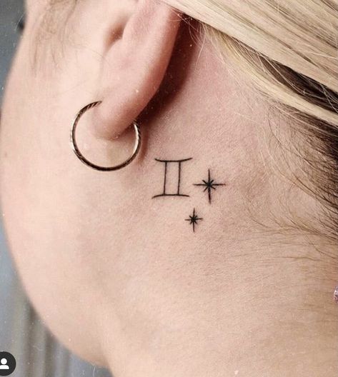 Gemini Sign Tattoo, Simple Neck Tattoos, Fingerprint Tattoos, Gemini Zodiac Tattoos, Gemini Tattoo Designs, Horoscope Tattoos, Harry Styles Tattoos, Gemini Zodiac Sign, Dragon Tattoo For Women