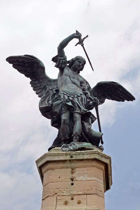 Rome St Michael at San Angelo Castle Castle Sant Angelo Rome Italy, Greece Scrapbook, Archangel Tattoo, Realism Tattoos, San Angelo, What A Beautiful World, Realism Tattoo, St Michael, Rome Italy