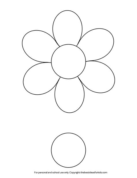 See how to make these cute and easy flowers for Mother's Day! Easy Flower Template, Flower Petal Template Free, Mother’s Day Craft Template, Flower Template Printable, 5 Petal Flower Template, Five Petal Flower Template, Daisy Petal Template, Flower Templates Printable Free, Template Flower