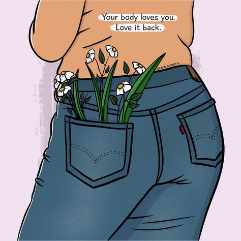 Love your body Love My Body Illustration, Love Your Body, Love My Body, Daily Affirmation, Body Love, Loving Your Body, Body Image, Daily Affirmations, Love Your