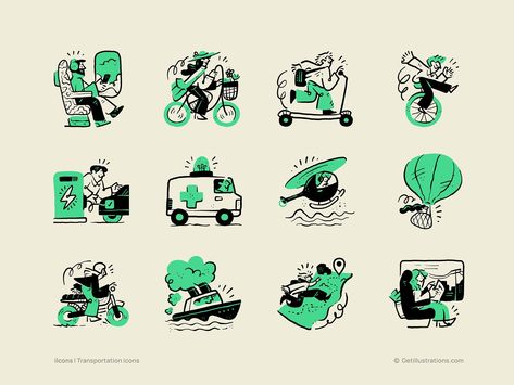 ilcons - Transportation icons by Ramy Wafaa on Dribbble Transport Illustration, Funny Laptop Stickers, Icon Design Inspiration, Ebook Cover, Animation Design, Map Design, Small Art, Custom Illustration, Branding Inspiration