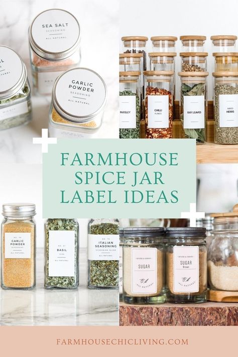 There’s almost nothing quite as satisfying as having an organized pantry. Try these DIY farmhouse spice jar label ideas to start organizing! Jar Label Ideas, Farmhouse Pantry Labels, Diy Spice Jars, Vinyl Pantry Labels, Diy Pantry Labels, Homemade Gifts For Friends, Pantry Containers, Farmhouse Pantry, Organized Pantry