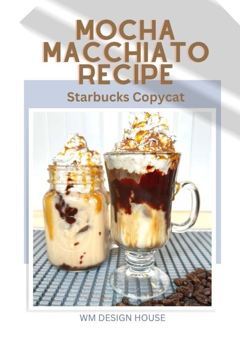 The Best Iced Mocha Macchiato Recipe: Starbucks Copycat Mocha Macchiato, Iced White Mocha, Macchiato Recipe, Coconut Milk Coffee, Dairy Free Coffee, White Chocolate Mocha, Iced Mocha, Milk & Mocha, White Mocha