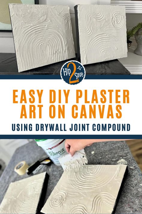 Diy Wall Art With Plaster, Plaster Diy Wall Art, Plaster Picture Diy, Diy Wall Plaster, Diy Dry Wall Art, Drywall Mud Art Diy, Canvas Putty Art, Drywall Canvas Art, Drywall Texture Art