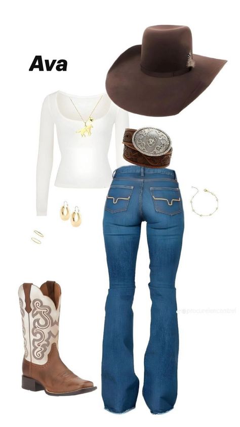 How To Dress Country, Mexican Country Outfits, Country Cowgirl Outfits, Country Girl Aesthetic Outfit, Look Agro, Cow Girl Outfits Ideas, Outfit Ideas With Cowgirl Boots, Southern Outfits Women, Cowgirl Outfits Aesthetic