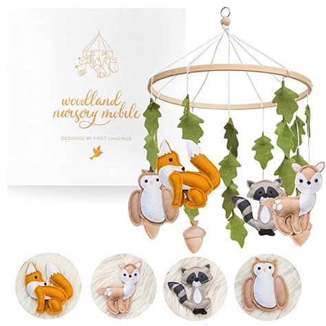 Amazon.com : Woodland Mobile for Crib by First Landings | Baby Nursery Mobiles | Woodland Nursery Decor | Crib Mobile Baby Boys and Girls | Baby Mobile with Fox Decor | Forest Animals Woodlands Theme | Baby Gift : Baby Mobile For Crib, Bos Baby, Nursery Mobiles, Adventure Theme Nursery, Forest Nursery Decor, Woodland Theme Baby, Woodland Crib, Woodland Mobile, Baby Stuffed Animals