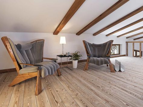 12 Functional Low Ceiling Attic Ideas - Homenish Low Ceiling Attic Ideas, Low Ceiling Attic Bedroom, Painted Ceiling Beams, Ceiling Ideas Living Room, Beams Ceiling, Low Ceiling Attic, Low Ceiling Bedroom, Exposed Ceiling, Patio Screen