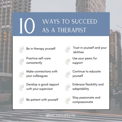 🌟 Tips for Therapists 🌟  Whether you're just starting out or a seasoned pro, these tips can help you thrive in your practice. Remember to make time for self-care, develop relationships with your colleagues, and never forget what inspired you to help others as a therapist! 🤍  #nyc #nyctherapy #tipsfortherapists #therapists #health #selfcare Tips For Therapists, Therapist Room Aesthetic, How To Be A Therapist, Therapist Instagram Ideas, Therapist Aesthetic, Therapist Tips, Private Practice Therapy, Practice Room, Business 101