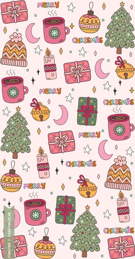 Cute Crismas Wallpers, Christmas Desktop Wallpaper Aesthetic, Christmas Cute Wallpaper, Cute Wallpapers Christmas, Christmas Pink Aesthetic, Christmas Phone Wallpaper Cute, Pink Christmas Aesthetic Wallpaper, Wallpaper Christmas Iphone, Christmas Pattern Wallpaper