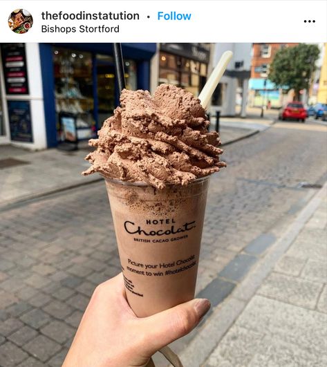 hotel chocolat Iced Chocolate Aesthetic, Chocolate Ice Cream Aesthetic, Hotel Chocolate, Pretty Desserts, 2023 Aesthetic, Pretty Dessert, Delicious Snacks, Cream Aesthetic, Character Aesthetics