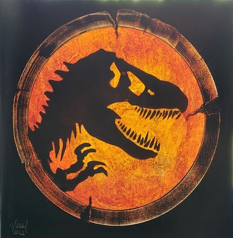 Jurassic World Dominion, Spray paint art on 14x14 stretched canvas. Spray Paint Artwork, Jurassic World 3, World Painting, Jurassic World Dominion, Dinosaur Tattoos, Jurassic World Dinosaurs, Spray Paint Art, Steel City, Jurassic Park World