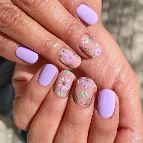 80 Best Summer Nail Art Inspirations You Should Try - Summer Nails Ideas, Summer Nail Ideas, Spring Acrylic Nails, Summer Nail Art, Lavender Nails, Claw Nails, Cute Gel Nails, Round Nails, Dipped Nails