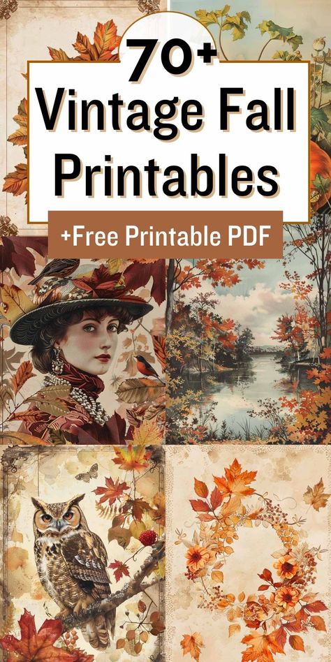 Transform your home into an autumn haven with these 70+ FREE printable vintage fall botanicals! Perfect for wall art, junk journals, card making, and more. Embrace the cozy vibes of fall with these timeless prints. #vintagefall #botanicalprints #freeprintables #falldecor #junkjournal #cardmaking #DIYdecor #autumnvibes #printablewallart Autumn Images Vintage, Fall Journal Printables, Simple Fall Cards To Make, Autumn Words Free Printable, Vintage Vegetable Prints, Decoupage Printables Image Transfers, Vintage Fall Postcards, Fall Free Printables Prints, Decopauge Paper Free Printables