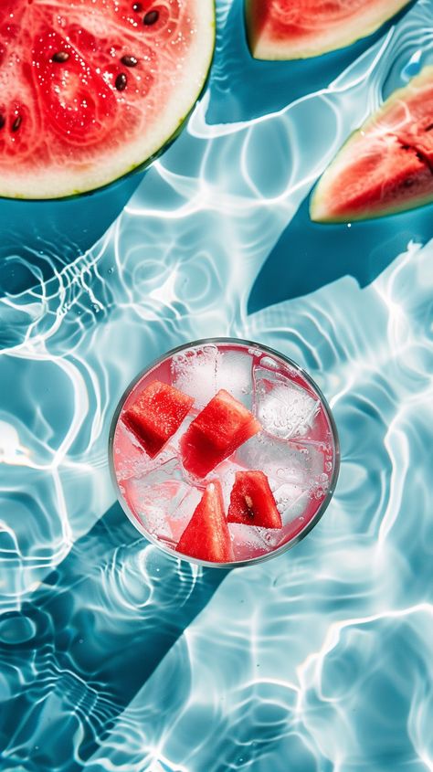 Refreshing watermelon drink to cool off your summer days perfect for any summer party Watermelon Summer Aesthetic, Summer Watermelon Aesthetic, Red Summer Aesthetic, Summer Ads, Watermelon Aesthetic, Refreshing Aesthetic, Summer Prints Wallpaper, Summer Shots, Ibiza Party