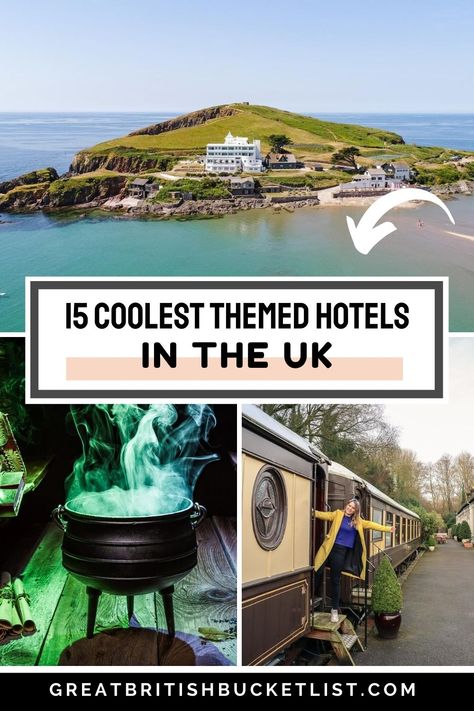 Looking for themed hotels in the UK? From Harry Potter chambers and wine experiences to rooms for movie lovers, there’s a hotel for everyone. If you love beer, there are a few great places to stay. Or if you're a total chocoholic, you're going to love the hotel with daily servings of delicious chocolate! #UKHotels #UnusualHotels #UniqueHotels #UKTravel #TravelInspiration Harry Potter Hotel, Haweswater Hotel, Themed Hotels, Elizabeth Goudge, Themed Hotel Rooms, Amazing Hotels, Unusual Hotels, Visit Uk, Uk Trip